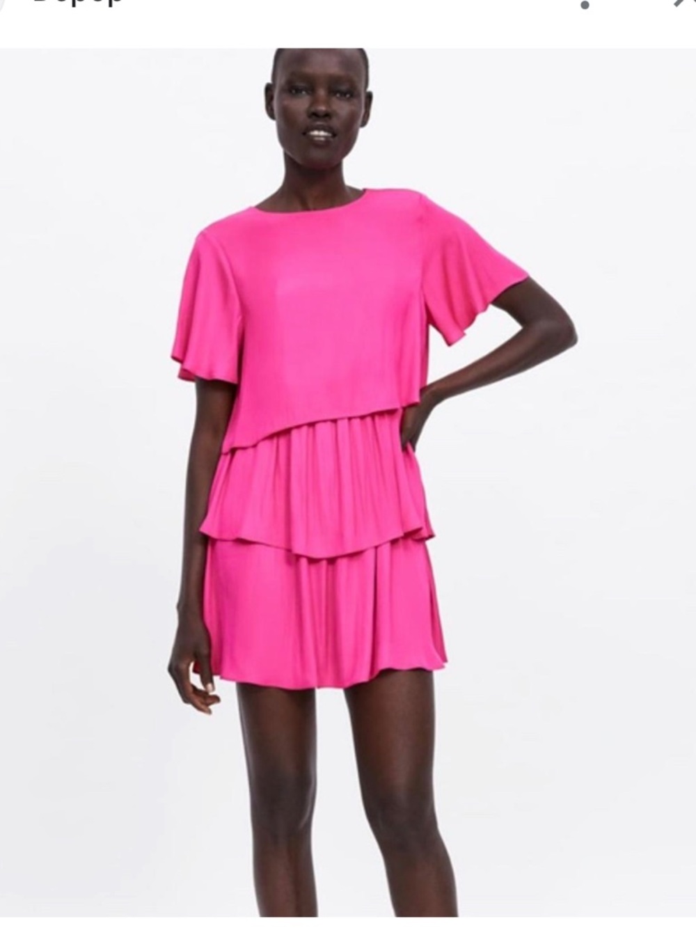Zara Hot Pink Tiered Mini Dress